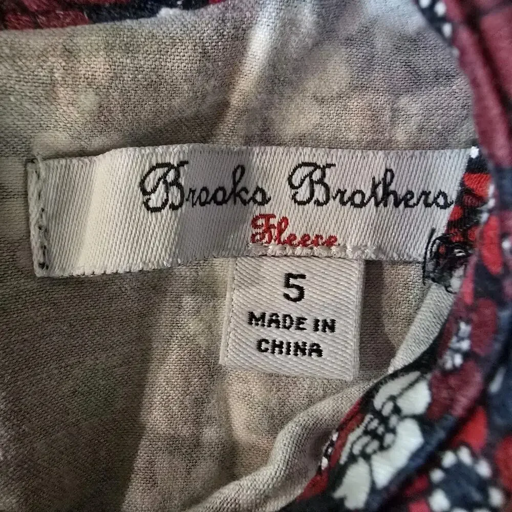Brooke Brooke Girl Size 5 Red Floral Fit & Flare Short Sleeve Dress Party Easter